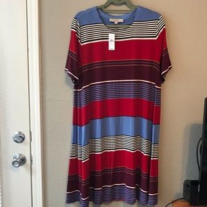 Loft Multi-Color Striped Dress - NWT
